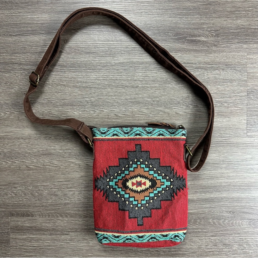 Final Sale: Native American Red, Turquoise, and Brown Women's Bag